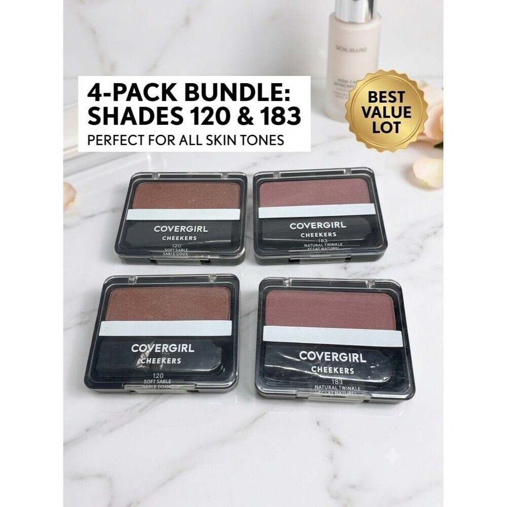 4 CoverGirl Cheekers Blendable Powder Blush–120 Soft Sable & 183 Natural Twinkle